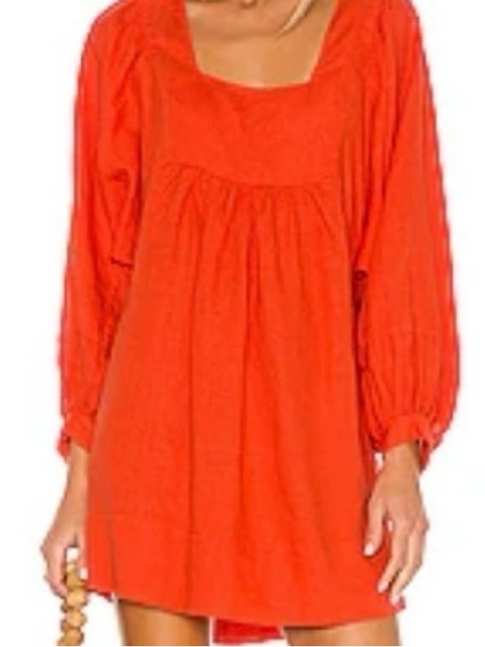 Joie Bright Orange Square-Neck Mini Dress